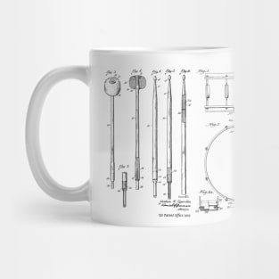 Drumsticks and Snare Drum Combo Vintage Patent Prints Mug